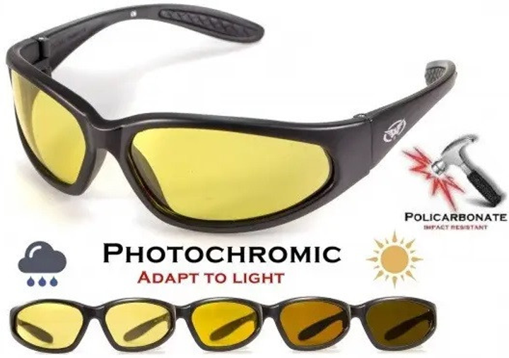 Очки защитные фотохромные Global Vision Hercules-1 Photochromic (yellow) желтые фотохромные - изображение 1