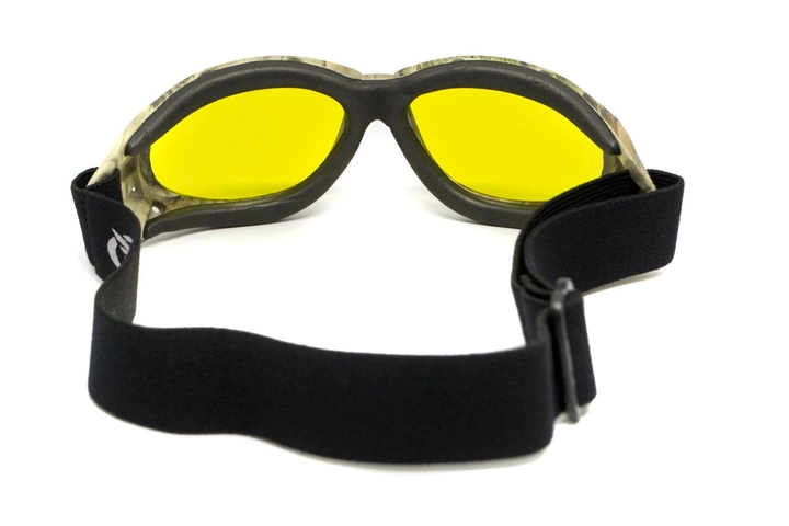 Очки защитные с уплотнителем Global Vision Eliminator Camo Forest (yellow), желтые в камуфлированной оправе - изображение 2