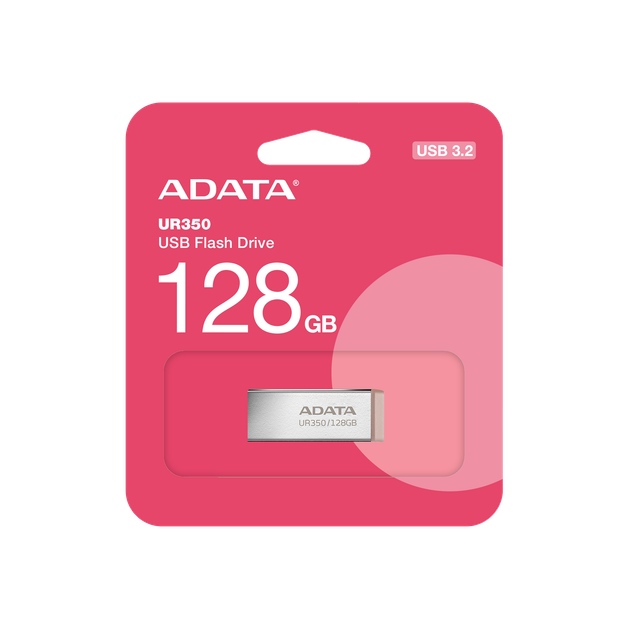 Флеш-накопичувач ADATA USB 3.2 UR 350 128Gb Silver/Beige (UR350-128G-RSR/BG) - изображение 2