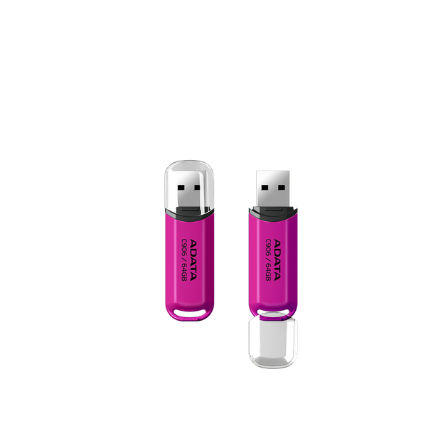 Флеш-накопичувач ADATA USB 2.0 C906 64Gb Purple Pink - Фото 3 Флеш-накопичувач ADATA USB 2.0 C906 64Gb Purple Pink - изображение 3