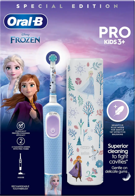 Дитяча електрична зубна щітка Oral-b Braun Vitality Pro Kids Frozen (8006540773178) - зображення 2