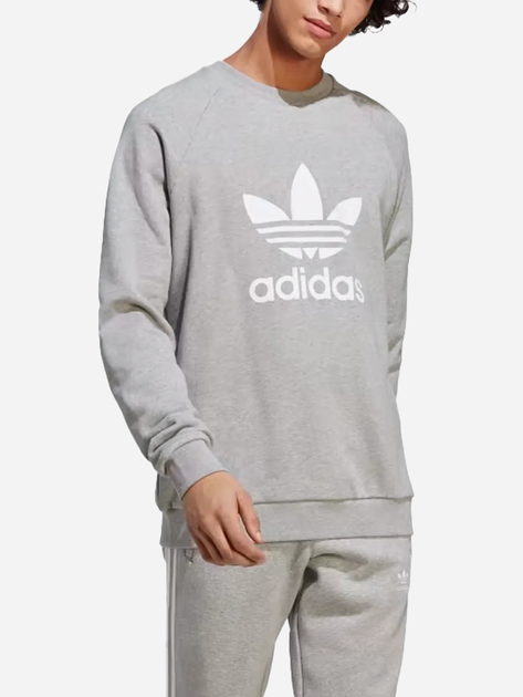 Bluza bez kaptura męska oversize Adidas Adicolor Classics Trefoil Crew Sweatshirt IA4857 XL Szara (4066745743646) - obraz 1