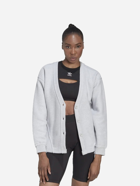 Кардиган жіночий Adidas Loungewear Cardigan W "Light Grey Heather" HL9165 34.5 Сірий (4066747420682) - зображення 1