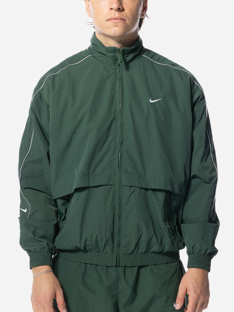 Kurtka wiatrówka męska sportowa Nike Sportswear Solo Swoosh Woven Tracksuit Jacket "Fir" FB8622-323 S Zielona (196607424155) - obraz 1