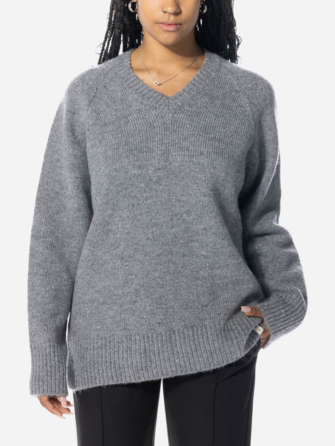 Pulower damski Olaf V-Neck Oversized Sweater WMN "Heather Grey" W140710-HEATHER-GREY XS Szary (8720104770426) - obraz 1