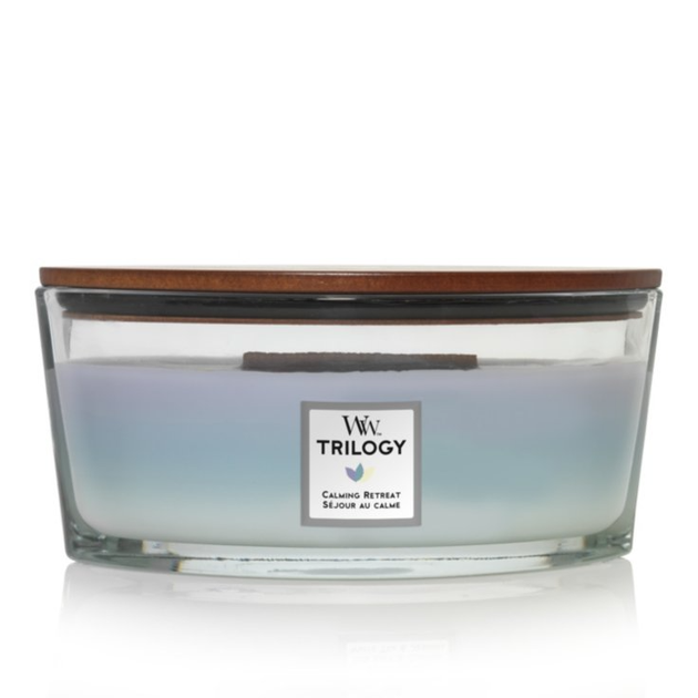 Ароматическая свеча Woodwick Ellipse Trilogy Calming Retreat 453 г - Фото 1 Ароматическая свеча Woodwick Ellipse Trilogy Calming Retreat 453 г - изображение 1