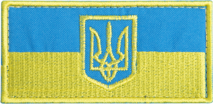 Шеврон нашивка на липучці IDEIA Прапор України з Тризубцем польова версія вишитий патч 5 х 10.5 см (2200004273136) - зображення 1