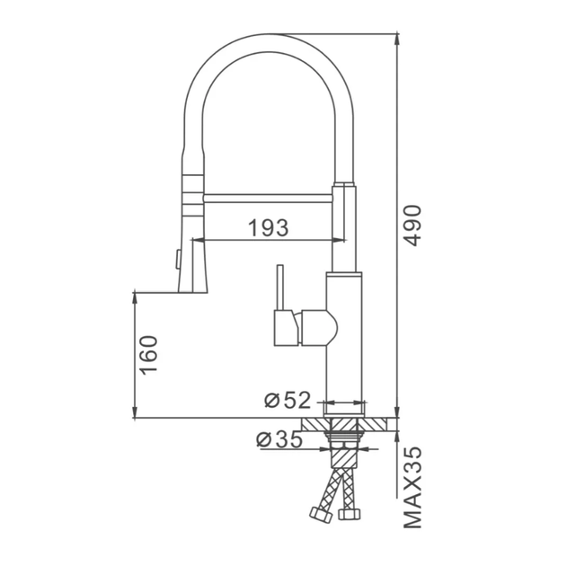 Смеситель для кухни Frap F4452-8 с гибким изливом, 2 режима, черно/белый - изображение 7