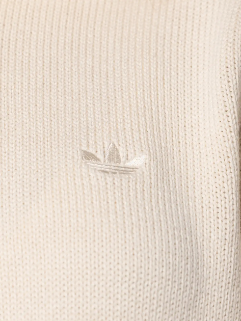 Sweter damski krótki bawełniany z kołnierzykiem Adidas Knit Half Zip W "Cream Beige" II8043 L Beżowy (4066763106638) - obraz 5
