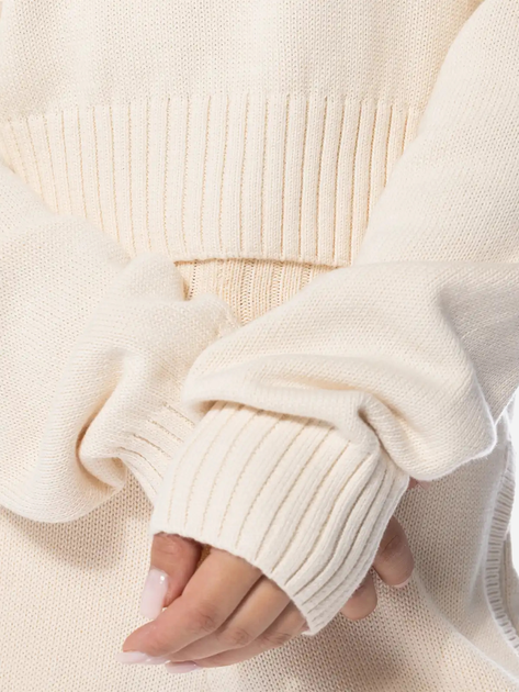Джемпер жіночий adidas Originals Knit Half Zip W II8043 XS Бежевий (4066763106621) - зображення 4