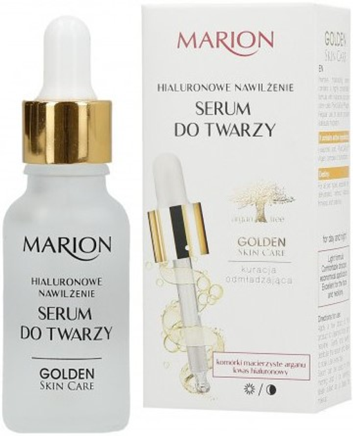 Serum do twarzy, szyi i dekoltu Marion Golden Skin Care Hialuronowe Nawilżenie na dzień i noc 20 ml (5902853011019) - obraz 1