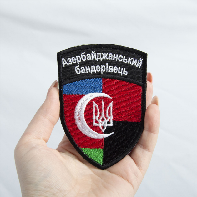 Шеврон нашивка на липучці IDEIA прапор Азербайджану Азербайджанський бандерівець вишитий патч 7.2 х 10 см (2200004271118) - зображення 2