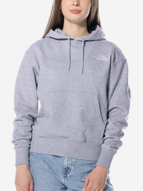 Bluza damska z kapturem krótka The North Face Essential Hoodie W "Light Grey Heather" NF0A7ZJDDYX M Szara (196247664973) - obraz 1