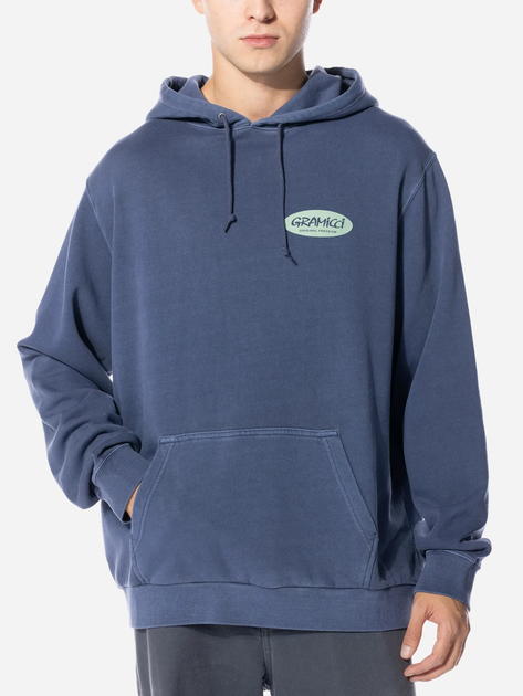 Худі оверсайз чоловіче Gramicci Original Freedom Oval Hooded Sweatshirt "Синє Pigment" G3FU-J079-Синє-PIGME XL Темно-синє (195612542236) - зображення 1