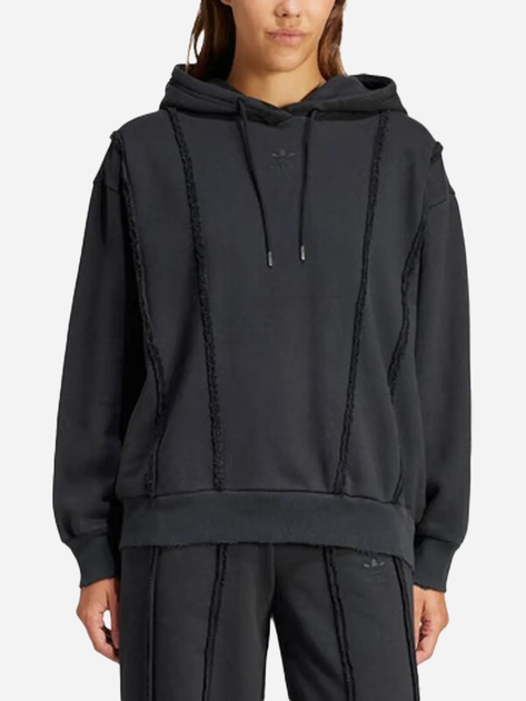 Худі оверсайз жіноче Adidas Oversized Distressed Hoodie W "Black" IY9027 M Чорне (4067889707563) - зображення 1