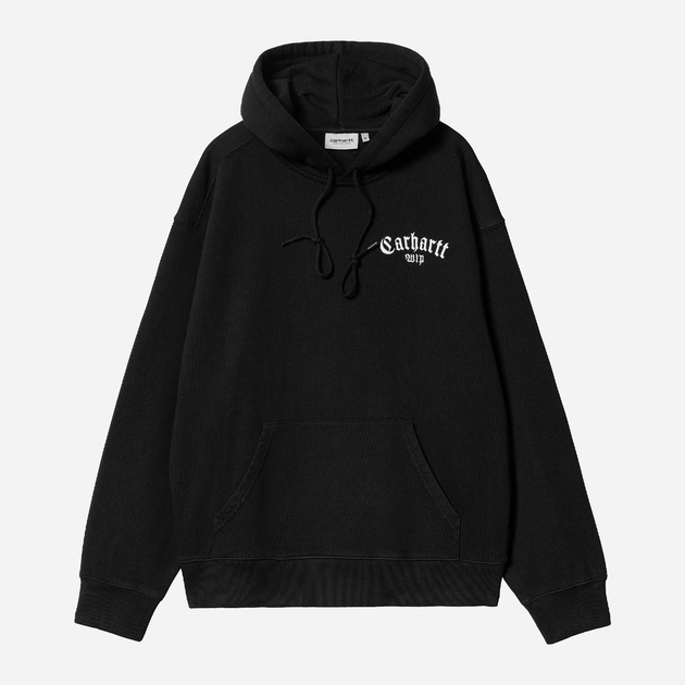 Худі оверсайз чоловіче Carhartt WIP Hooded Onyx Script Sweat "Black" I032865-0D2XX S Чорне (4064958855903) - зображення 1