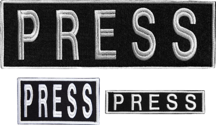 Набір шевронів з липучкою IDEIA Press 8х25 / 2.5х11.5 / 5х9 см 3 шт (4820227280780) - зображення 1