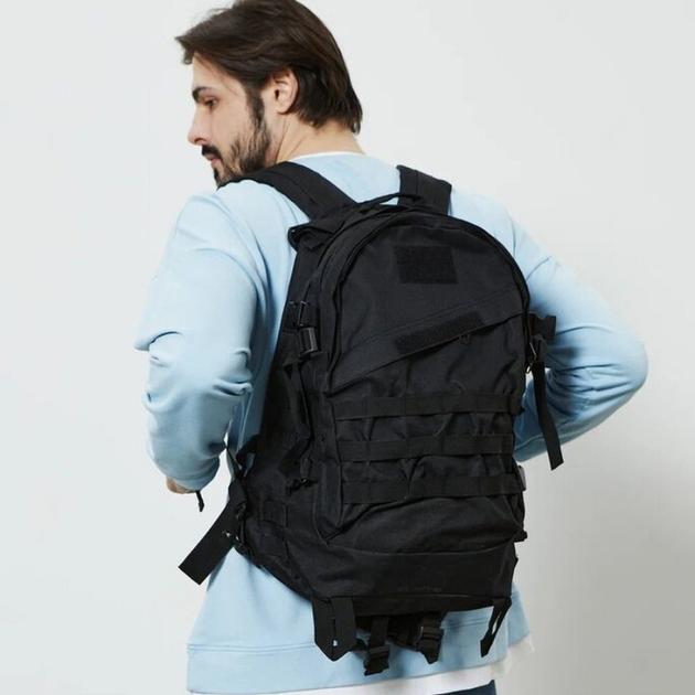 Рюкзак тактический 40L black / MOLLE / водонепроницаемый - изображение 2