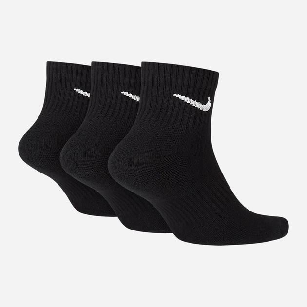 Zestaw skarpetek bawełnianych damskich 3 pary Nike U Nk Everyday Cush Ankle 3Pr SX7667-010 M (38-42) Czarny - obraz 2