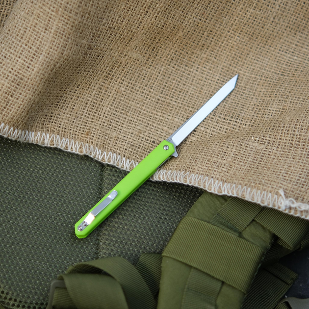 Ніж складний Magura J097 lime green handle tanto blade - зображення 2