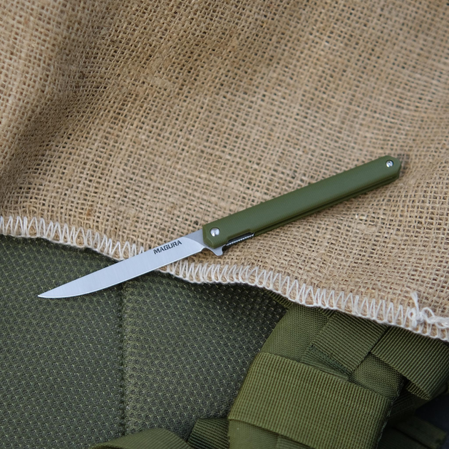 Ніж складний Magura J097 army green handle drop blade - зображення 1