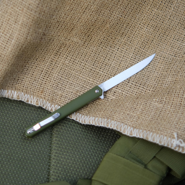 Ніж складний Magura J097 army green handle drop blade - зображення 2