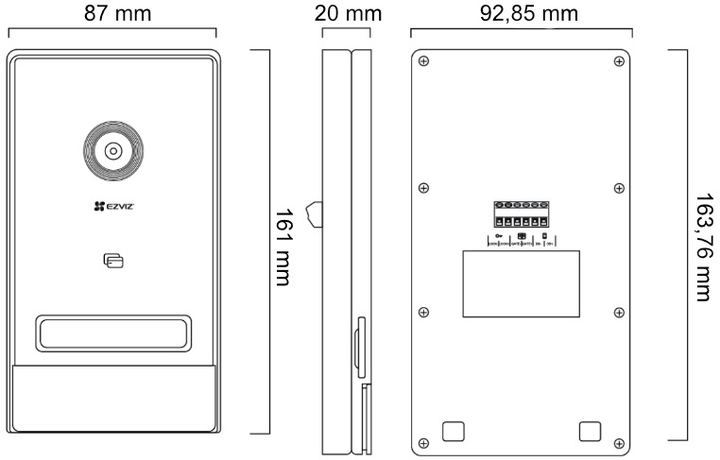 Комплект відеодомофону EZVIZ 2-канальний 2K Зчитувач Шлюз з Wi-Fi (6941545611952) - зображення 8
