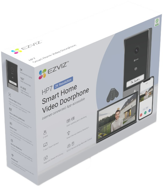Комплект відеодомофону EZVIZ 2-канальний 2K Зчитувач Шлюз з Wi-Fi (6941545611952) - зображення 9