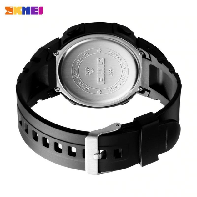 Мужские тактические электронные часы Skmei Neon 1560BK черные - изображение 2