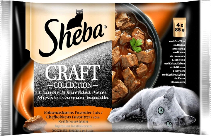 Вологий корм для котів Sheba Craft Collection мікс смаків 4 х 85 г (5900951278303) - зображення 1