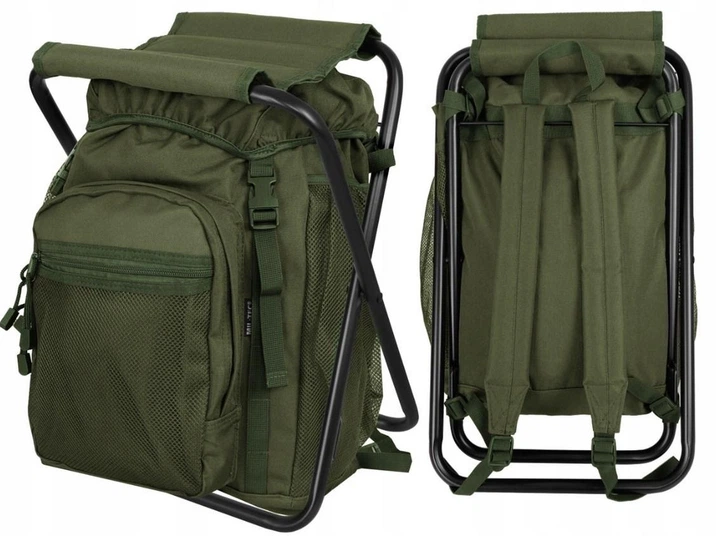 Крісло-рюкзак складне Mil-Tec 20Л Олива ANSITZRUCKSACK M.HOCKER OLIV (14059001-20) - зображення 2