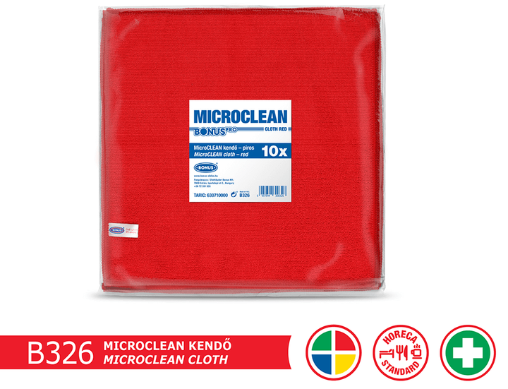 Серветка для професійного прибирання Bonus B326 MicroClean 10шт Червона - Фото 1 Серветка для професійного прибирання Bonus B326 MicroClean 10шт Червона - зображення 1