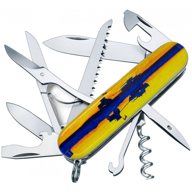 Складаний ніж Victorinox HUNTSMAN UKRAINE Марка з трактором 1.3713.3.T3110p - зображення 2