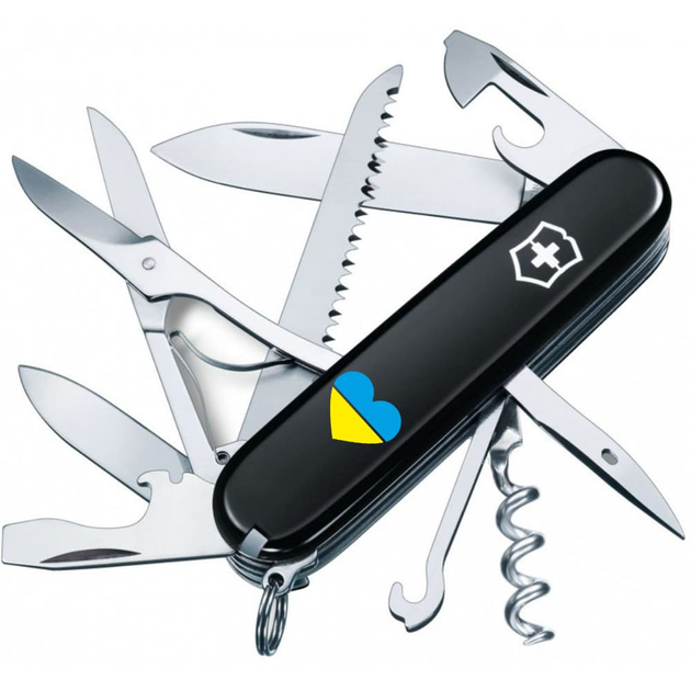Складной нож Victorinox HUNTSMAN UKRAINE Сердце сине-желтое 1.3713.3_T1090u - изображение 1