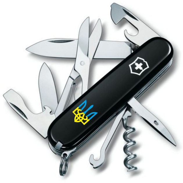 Складной нож Victorinox CLIMBER UKRAINE Трезубец сине-желт. 1.3703.3_T0016u - изображение 1