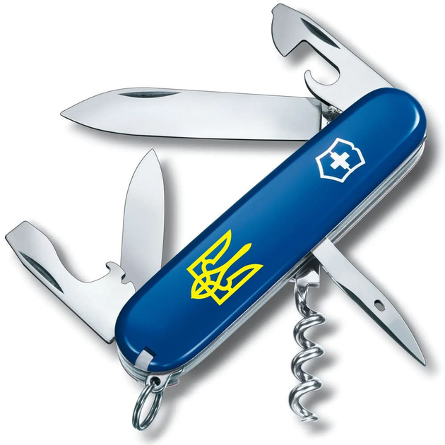 Складаний ніж Victorinox SPARTAN UKRAINE Тризуб жовтий 1.3603.2_T0018u - зображення 1