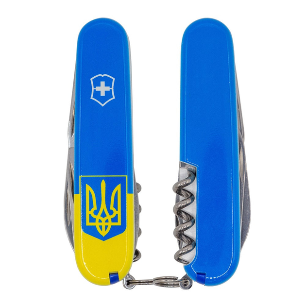 Складаний ніж Victorinox SPARTAN UKRAINE Герб на прапорі верт. 1.3603.7.T3030p - зображення 1