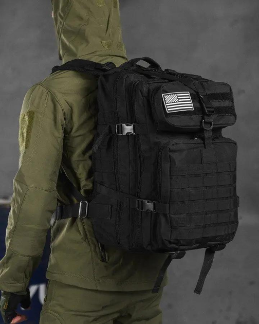 Тактичний штурмовий рюкзак U.S.A 45л чорний (13152) - зображення 1