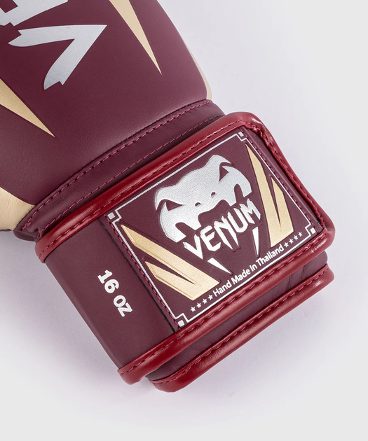 Боксерські рукавички Venum Elite Boxing Gloves Burgundy Gold (VENUM-1392-611-12oz) - Фото 2 Боксерські рукавички Venum Elite Boxing Gloves Burgundy Gold (VENUM-1392-611-12oz) - зображення 2
