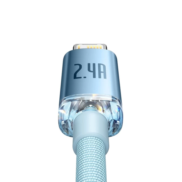 Кабель Baseus CAJY001203 Crystal Shine Series Lightning 2.4A 2m 480 Мбит/с sky blue - Фото 5 Кабель Baseus CAJY001203 Crystal Shine Series Lightning 2.4A 2m 480 Мбит/с sky blue - изображение 5