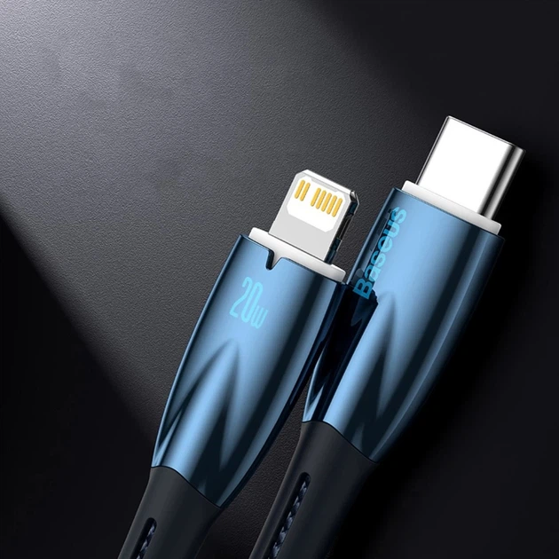 Кабель Baseus Glimmer Series 1 m USB-Type-C 100W CADH000403 блакитний - зображення 2