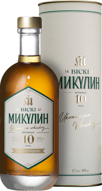 Віскі Микулин 10 років витримки 0.7 л 40% у подарунковій упаковці ...