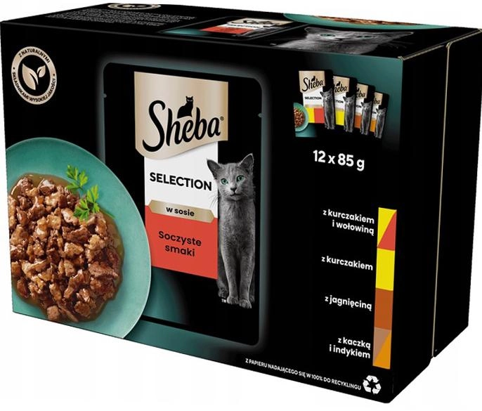 Вологий корм для котів Sheba Selection соковиті смаки 12 х 85 г (3065890095939) - зображення 1