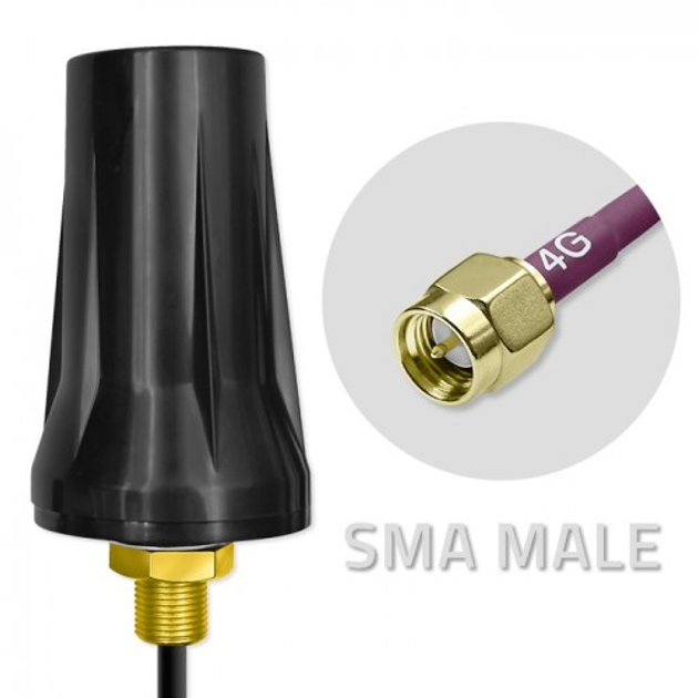 Антена всеспрямована Qoltec 4G LTE DUAL 7 dBi Black - зображення 3