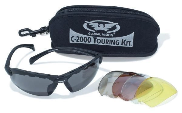 Окуляри захисні із змінними лінзами Global Vision C-2000 Touring Kit Чорний - зображення 1