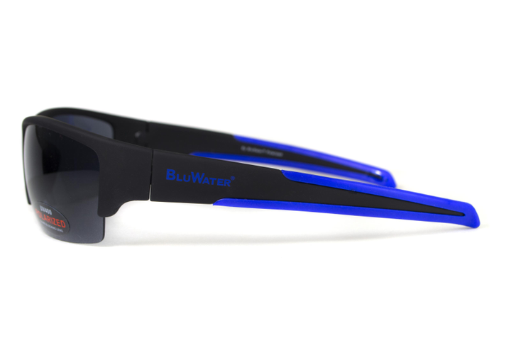 Очки поляризационные BluWater Daytona-2 Polarized (gray) серые в черно-синей оправе - изображение 2