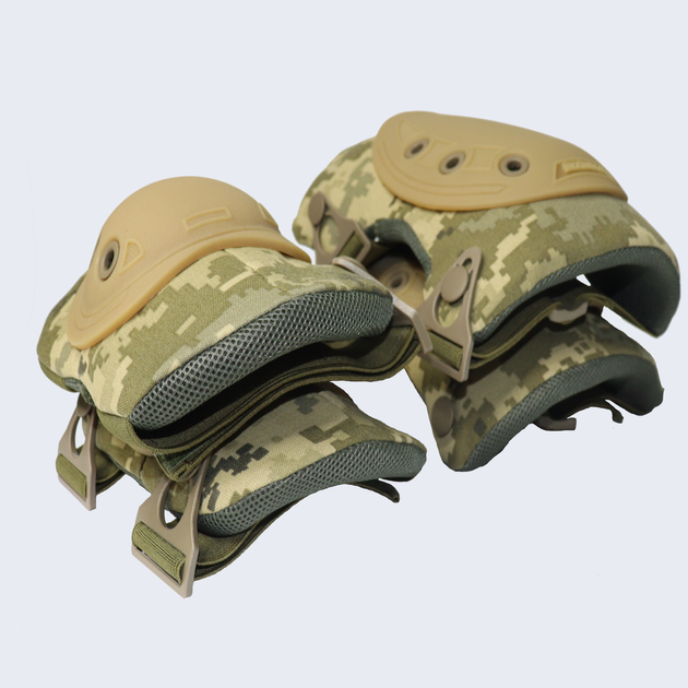 Комплект тактических быстросъёмных налокотников и наколенников UMA Equipment М16 Пиксель - изображение 1