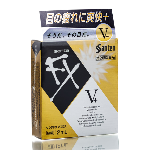 Освіжаючі вітамінні краплі для очей SANTEN SANTE FX V+ 12 мл - зображення 1