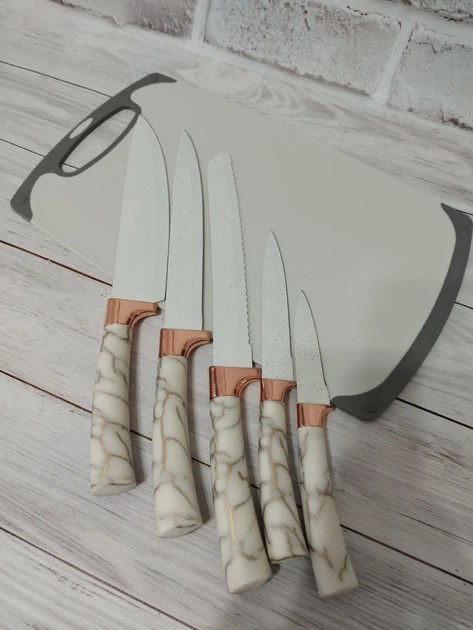 Кухонний набір ножів та аксесуарів Kitchenware Set 25 предметів білий - зображення 4