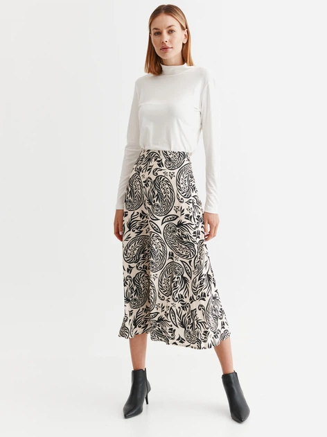 Спідниця міді осіння жіноча Tatuum Sami T2126.384 40 Екрю (5900380964686) - зображення 3